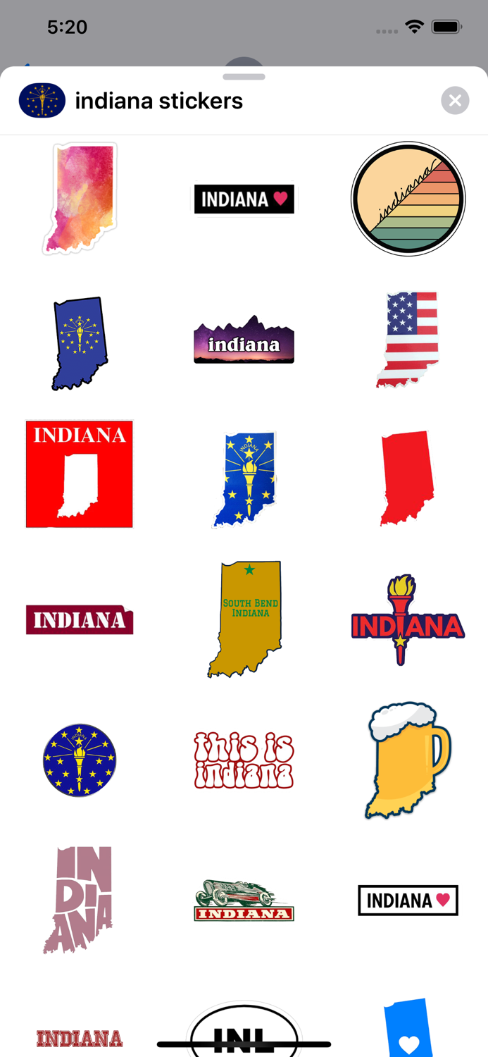 Indiana emoji - USA stickers