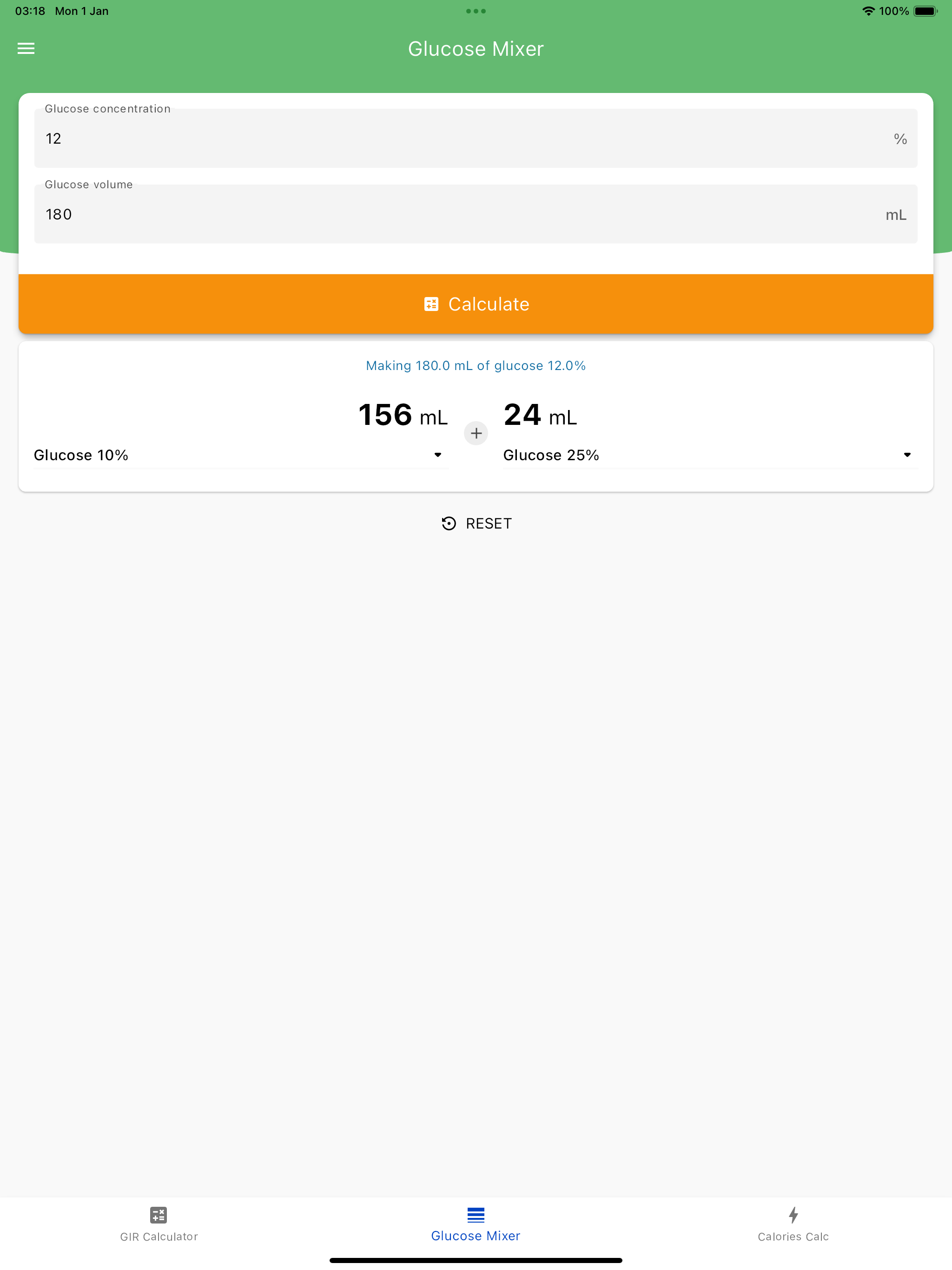 Dextrose Calc - GIR Calculator
