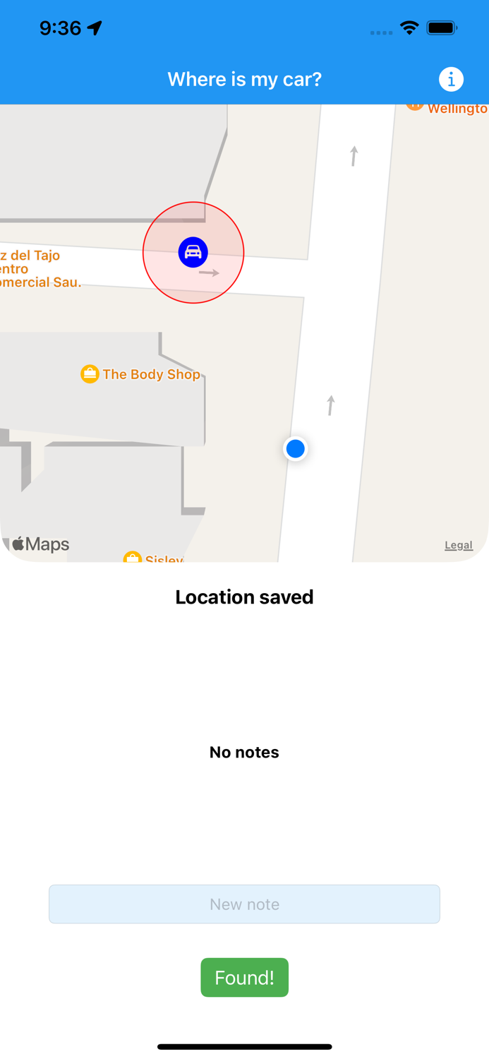 Where is my car Save location