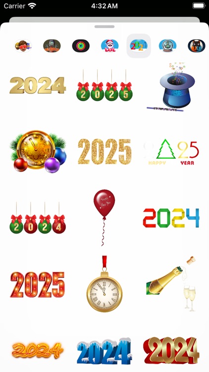 Happy New Year Stickers 2024