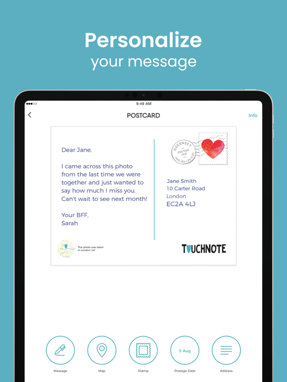 TouchNote Custom Cards & Gifts iPad screenshot 9 - Photo & Video app