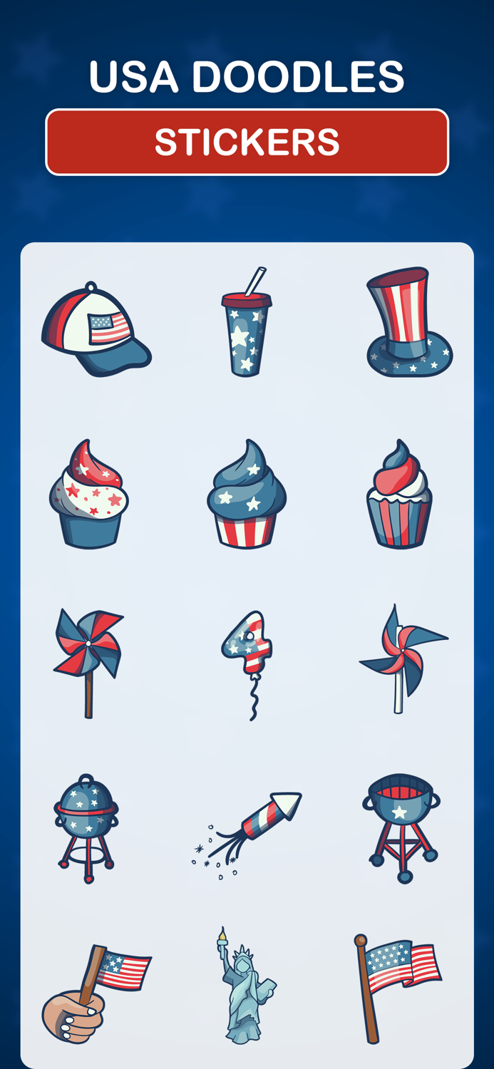 USA Doodles Stickers