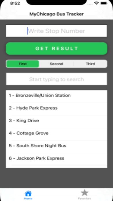 MyChicago Bus Tracker Screenshot