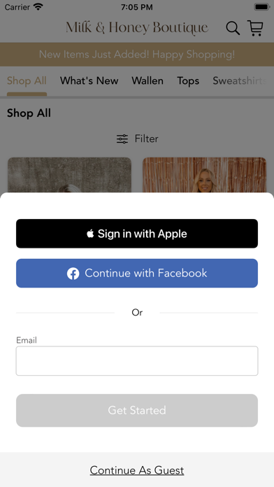 Milk & Honey Boutique Screenshot