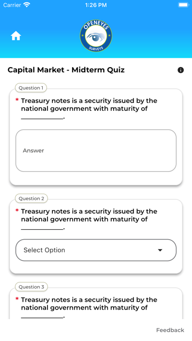 Openeyes Survey Screenshot