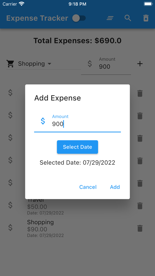 #2. Daily Expenses Calculator (iOS) Podle: MD. NASAR UDDIN REDOY