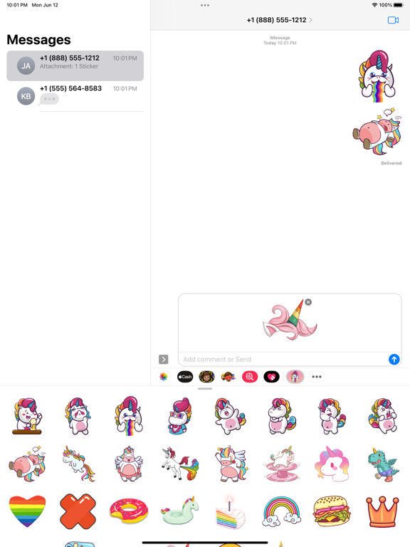 Screenshot #5 pour Rainbow Fatty Unicorn Stickers