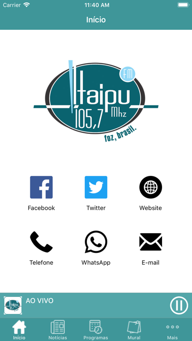 Rádio Itaipu FM 105,7 MHZ Screenshot