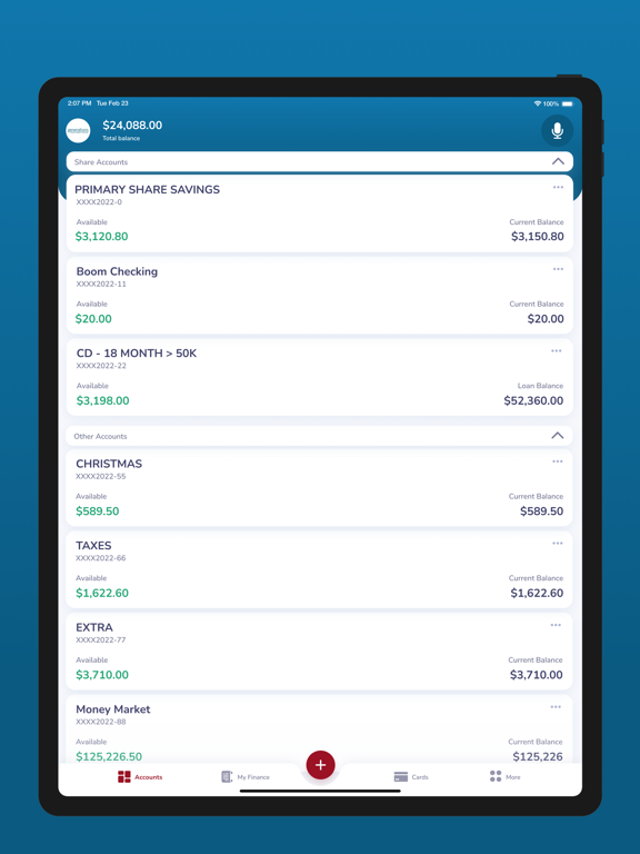Generations Mobile iPad screenshot 2 - Finance app
