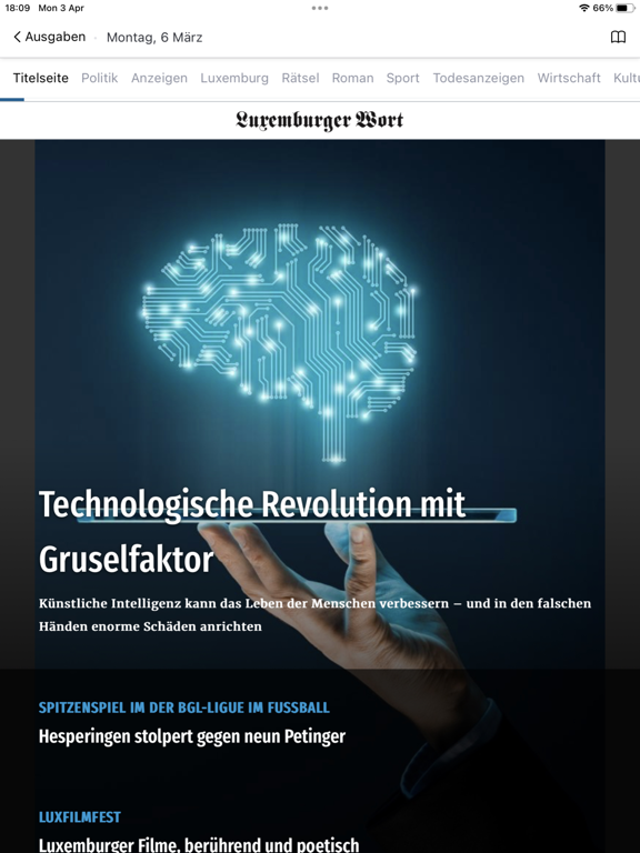 Wort E-Paper iPad screenshot 7 - Magazines & Newspapers app