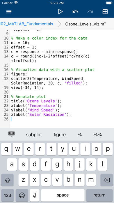 MATLAB Mobile Screenshot