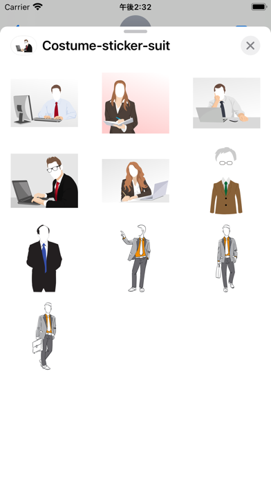 Screenshot #1 pour Costume autocollant Costume