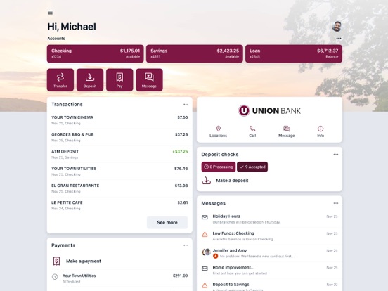 GoUnionBank iPad screenshot 1 - Finance app
