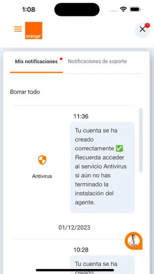Captura de pantalla de Tu Experto Orange en iPhone 5
