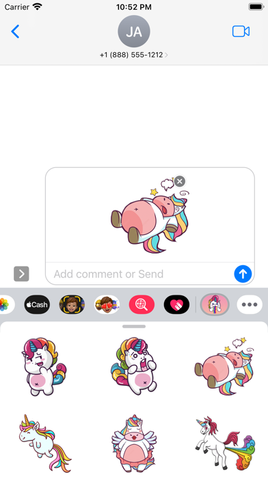 Rainbow Fatty Unicorn Stickers Screenshot