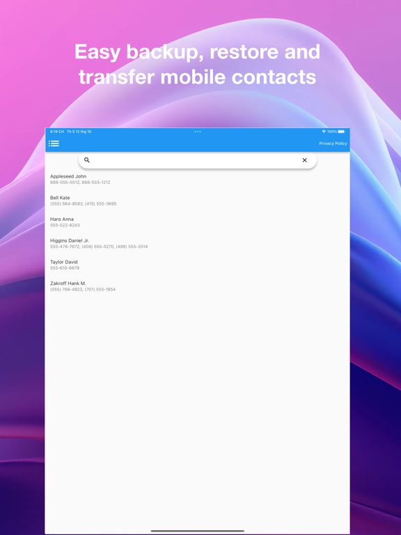 Screenshot #4 pour Contacts Backup: Sync Cloud