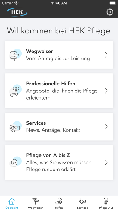 HEK Pflege Screenshot
