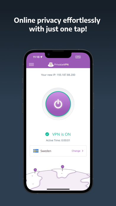 PrivateVPN Screenshot