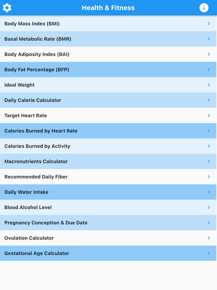 Health and Fitness Calculators