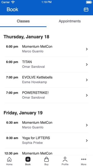Momentum Fitness Screenshot