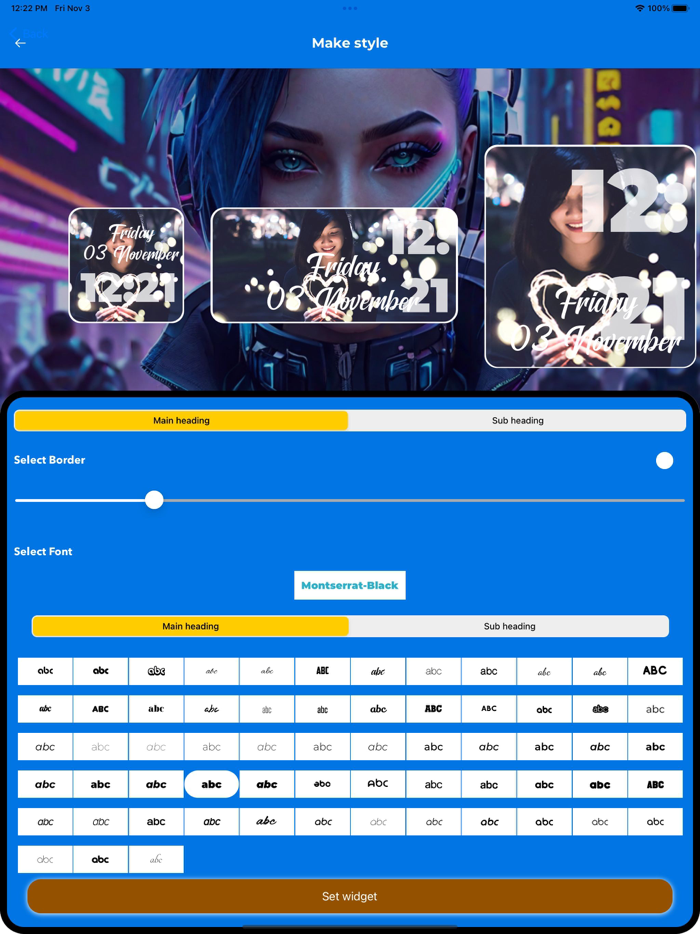 WidgetsCustom Screens and Icons