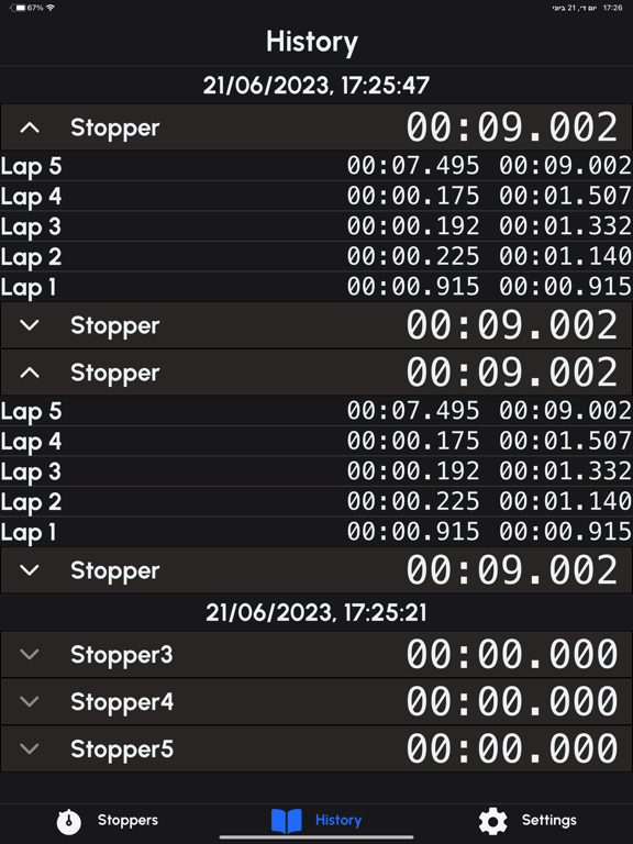 Multi Stopwatches iPad screenshot 3 - Utilities app