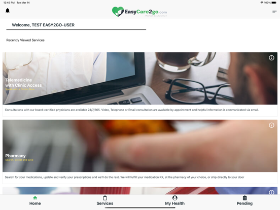 CampusCare2Go iPad screenshot 1 - Medical app