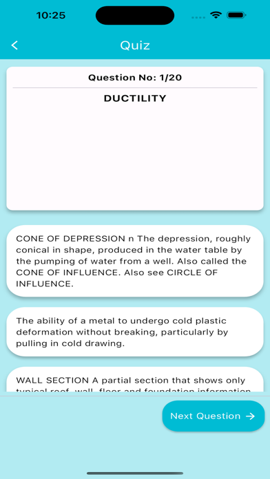 Civil Engineering Terms & Quiz Screenshot