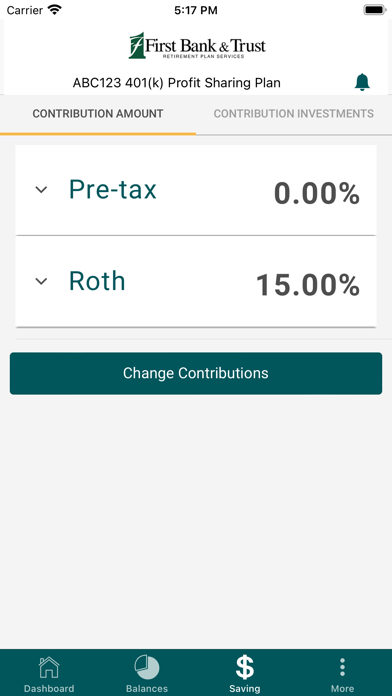 First Bank & Trust Retirement Screenshot