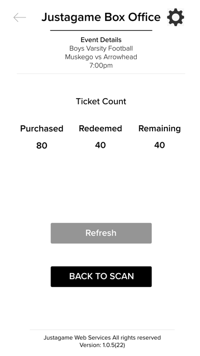 Justagame Tickets Screenshot