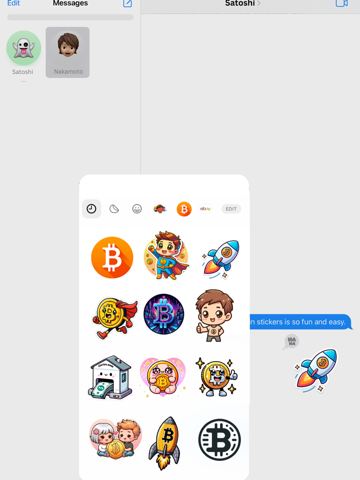 Bitcoin Stickers for iMessage