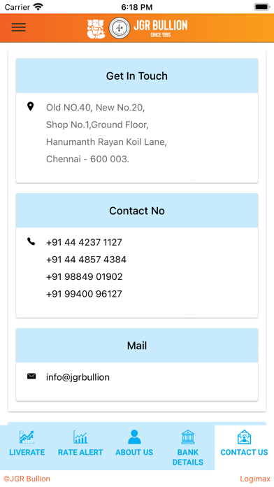 JGR Bullion Chennai Screenshot