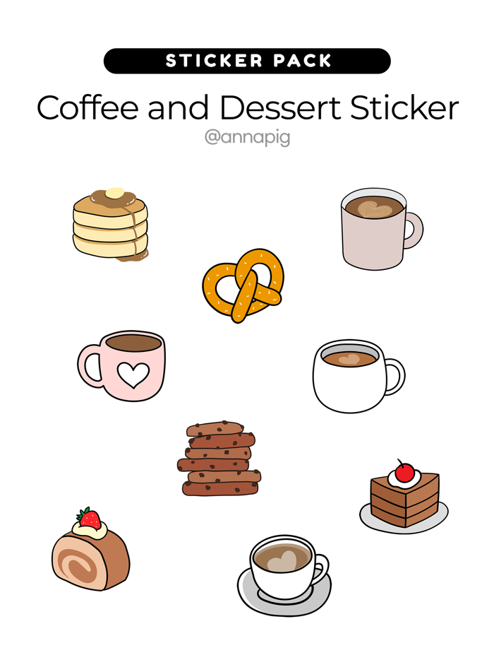 Coffee and Dessert Sticker