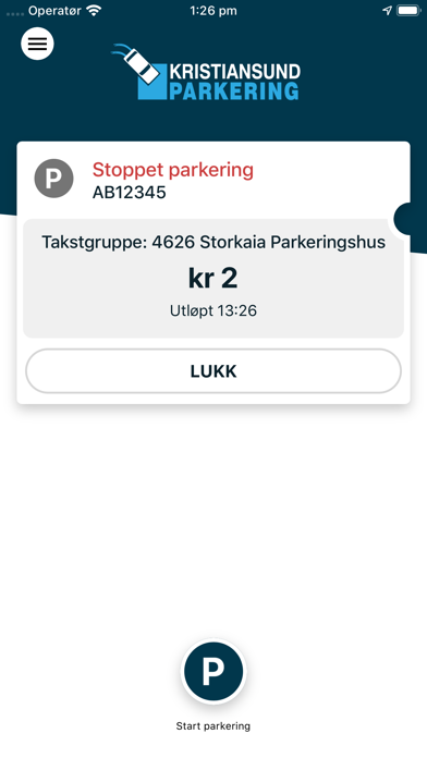 Kristiansund Parkering Screenshot