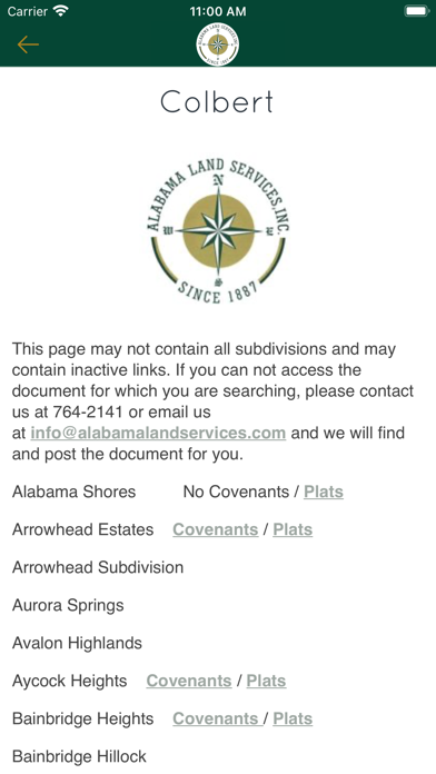 Alabama Land Services - CCRs Screenshot