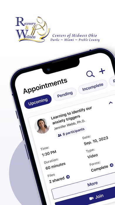 Recovery and Wellness Portal Screenshot