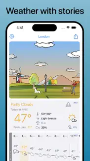 cartoon weather iphone screenshot 1