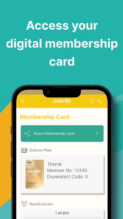 Pula Medical Aid Member App Screenshot