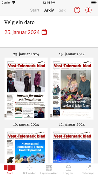Vest-Telemark blad eAvis Screenshot
