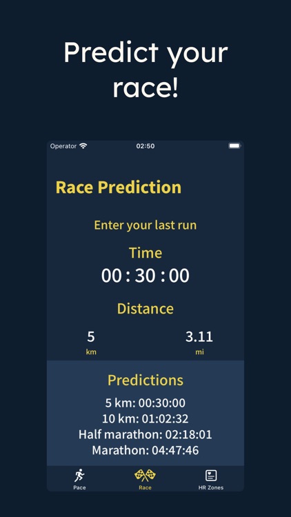 Running Race Pace Calculator