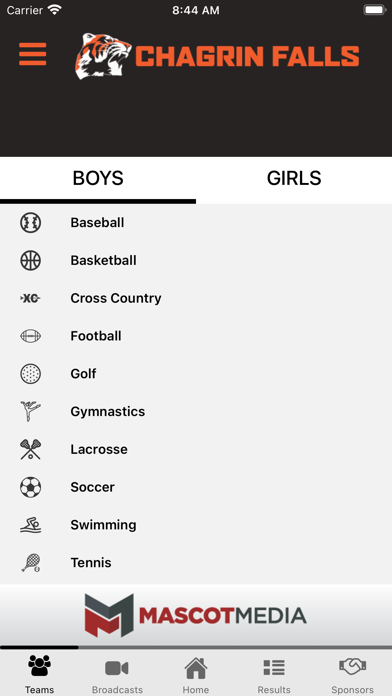 Chagrin Falls Athletics Screenshot