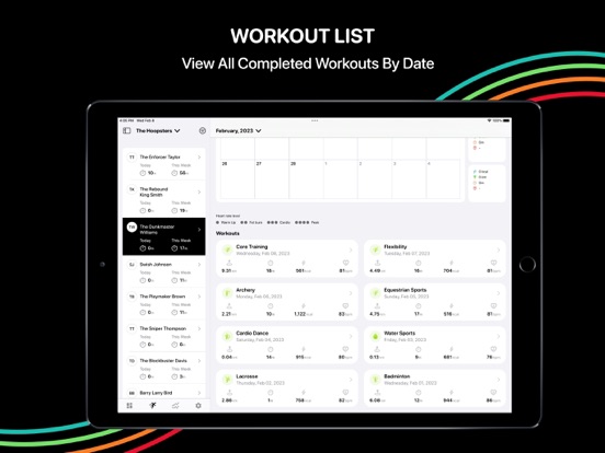 Sports Team Fitness Dashboard iPad screenshot 5 - Sports app