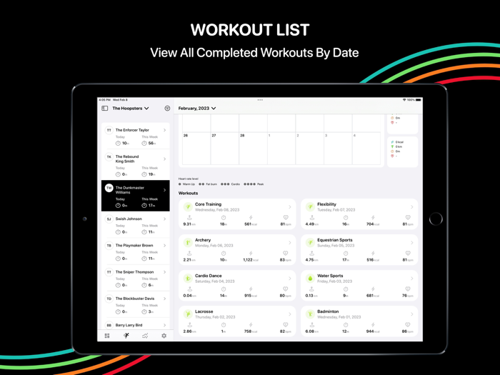 Sports Team Fitness Dashboard