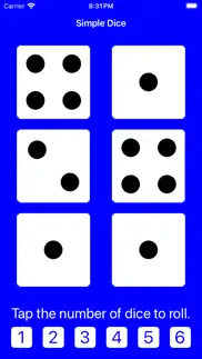 simple dice: roll 1-6 dice! iphone screenshot 3