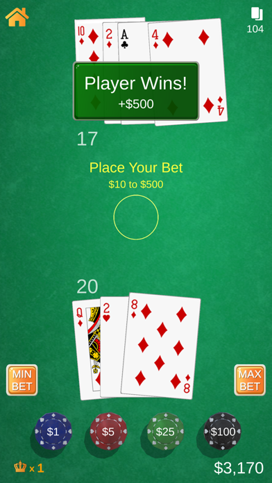 Blackjack with Odds Screenshot