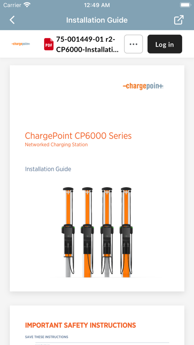 ChargePoint Installer Screenshot