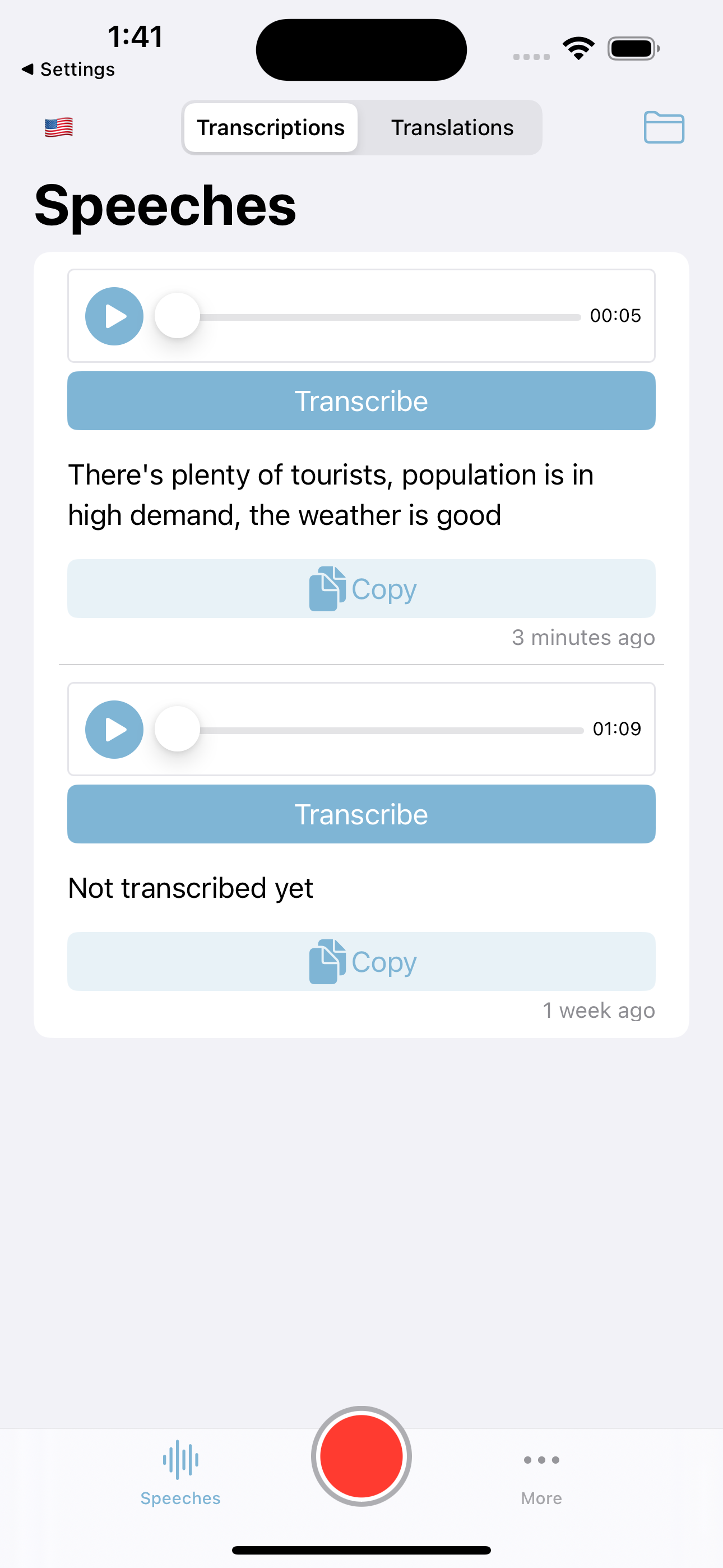 Speechless: audios to texts