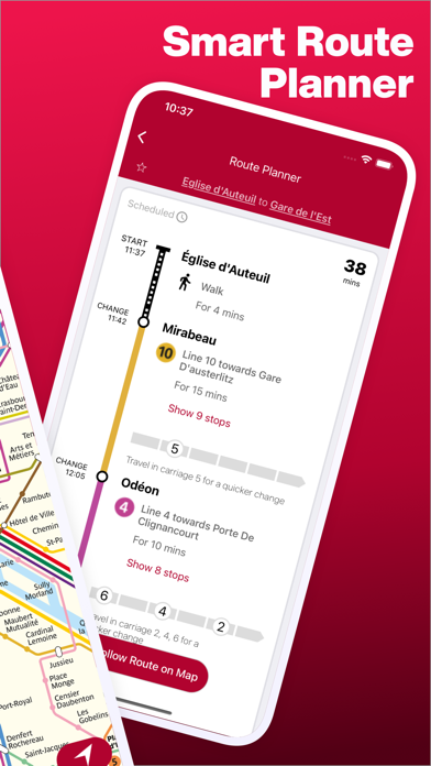 Paris Metro Map and Routes Screenshot