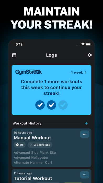 GymStreak: Workout & Nutrition Screenshot