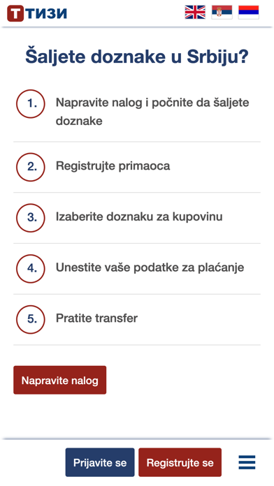 TIZI - Transfer novca u Srbiju Screenshot